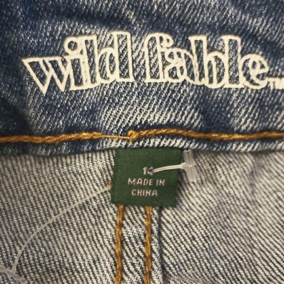 Wild Fable Denim Distressed Raw Edge Mini Size 14 NWOT - Picture 4 of 10